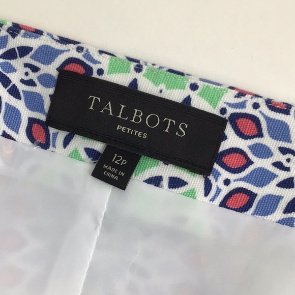 Talbots Petites Medallion Skirt 12P Colorful Cotton Spring Summer - Picture 4 of 5